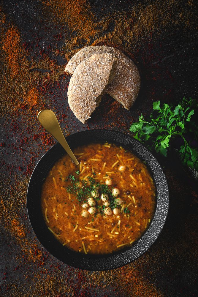 Traditional Harira soup for Ramadan