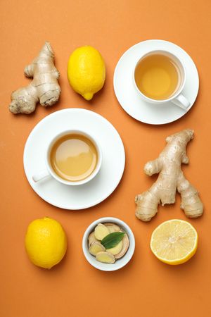 Cold treatment, healthcare concept - tea with ginger