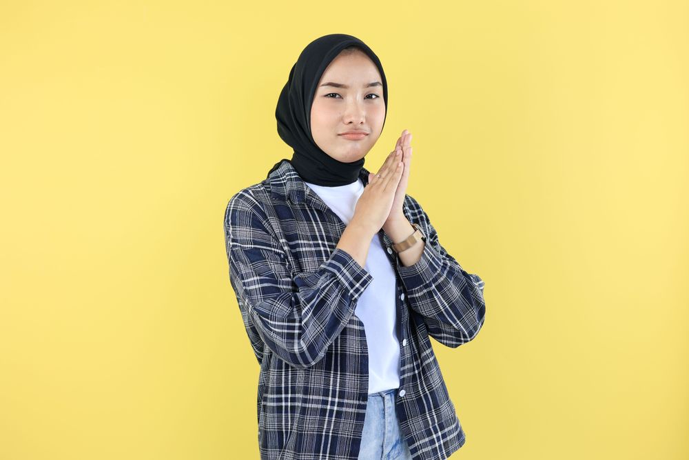 Asian Young Woman Pouting, Sad Emotions