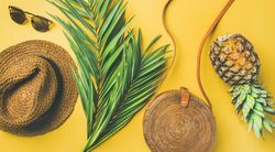 Tropical summer beach essentials