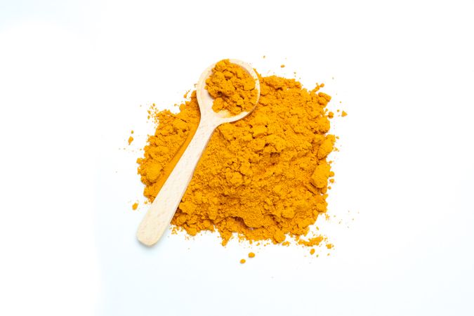 Fragrant seasoning - turmeric, isolated on plain background