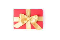 Beautiful gift box with bow isolated on blank background
