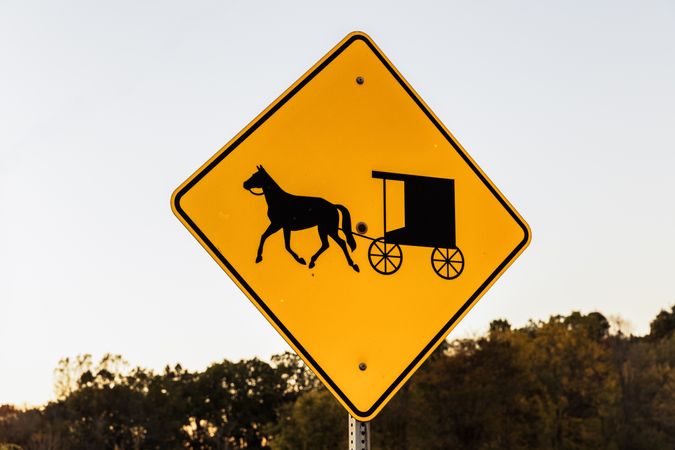 A "buggy warning" site is a familiar sight in Morrow County, Ohio