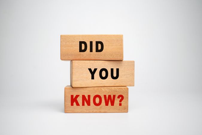 did you know words on wooden blocks isolated
