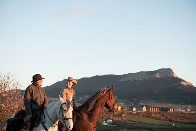 People riding horses