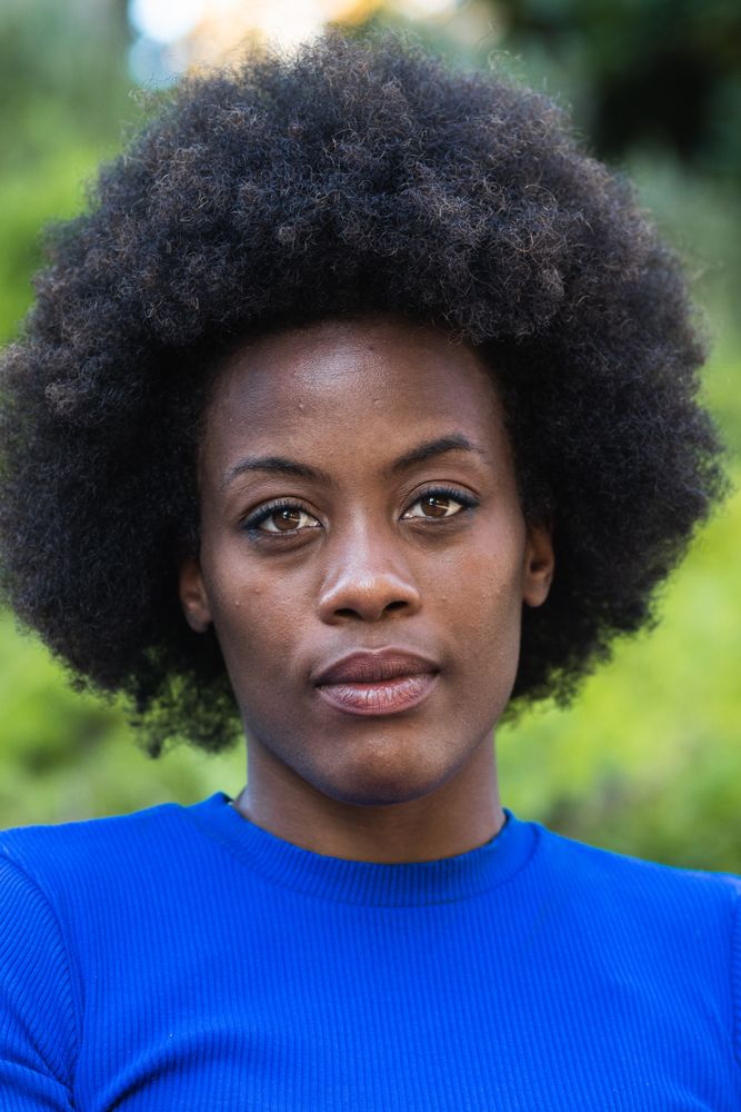 Serious woman looking at camera