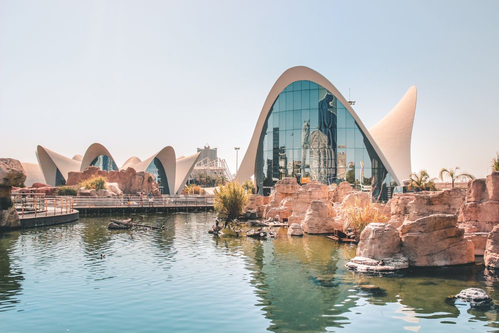 Oceanogràfic on the dry Turia River in Valencia, Valencian Community ,Spain
