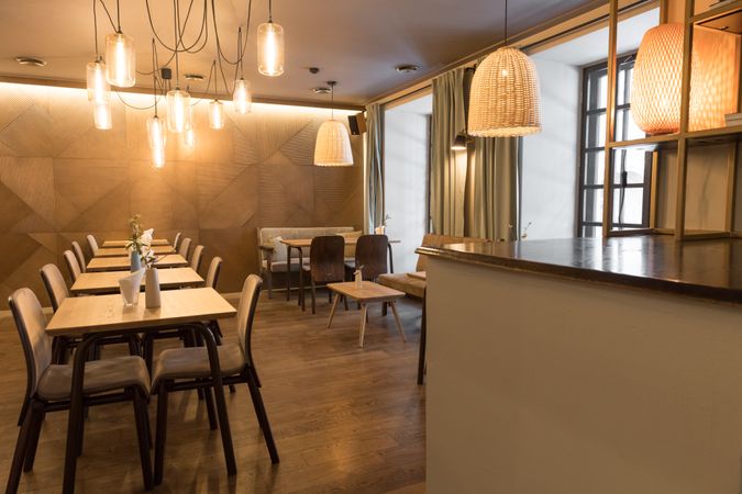 Interior of cozy restaurant