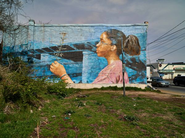 Unsigned mural in the Gray’s Ferry neighborhood of  Philadelphia, Pennsylvania