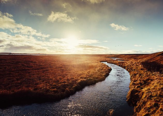 River running between stones