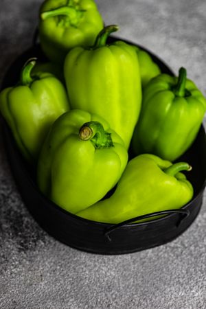 Bowl of fresh green peppers