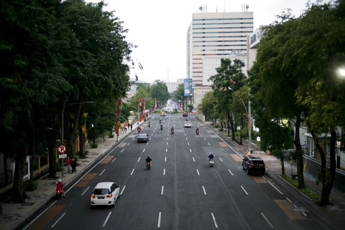 One way traffic in Indonesian city