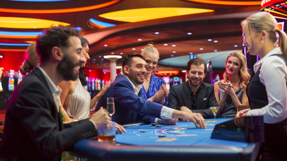 Diverse Group People Playing, Placing Bets Winning and Celebrating