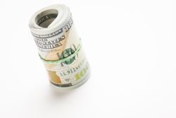 Abstract Roll of Newly Designed One Hundred Dollar Bills