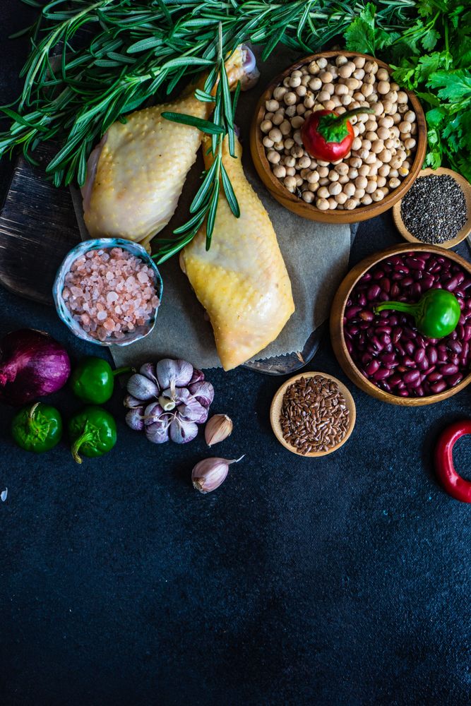 Ingredients on counter for turkey dinner