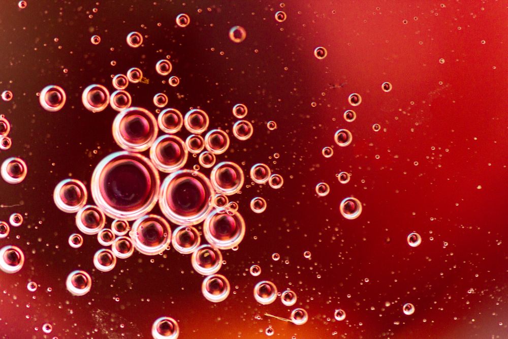 Abstract pink and red water bubbles
