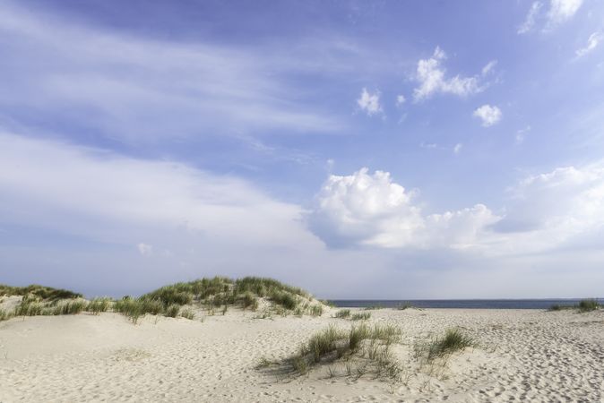 Sand beach landscape on a sunny summer day