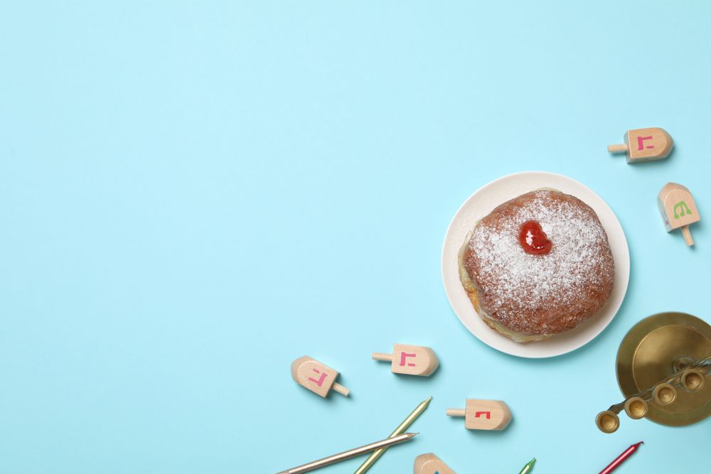 Concept of Jewish holiday, Hanukkah, space for text