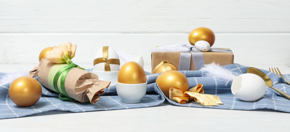 Pension rewards, returns and investment funding concepts, golden eggs