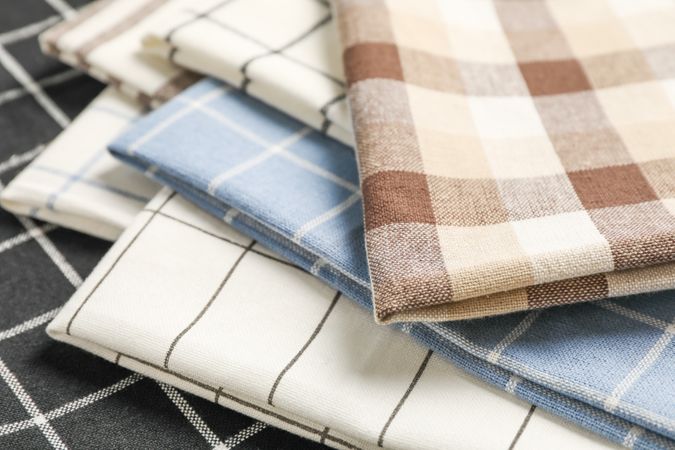 Fabric napkins as background, space for text