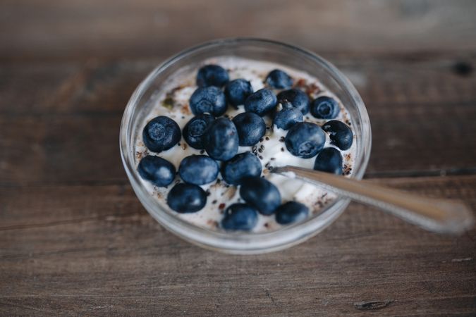 Delicious breakfast with blueberries