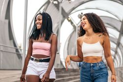 Black female friends enjoying a summer day