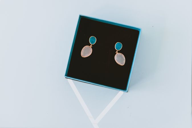 Beautiful earrings in box