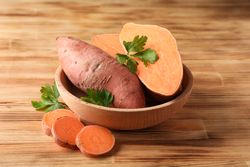 Sweet potato, concept of healthy food, vegetables
