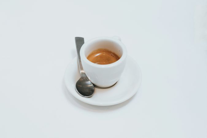 Hot Espresso Coffee Shot on Light Background