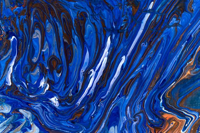 Blue Fluid Art, Abstract Acrylic