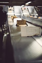 London, England, United Kingdom - June 6th, 2020: Shot of escalator with BLM signs