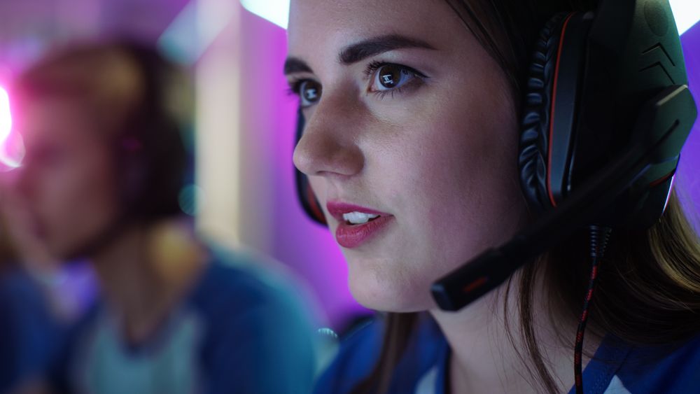 Professional Gamer and Her Team Participate in eSport Cyber Games Tournament.