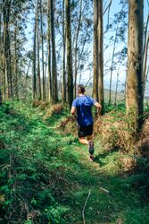 Young man doing trail