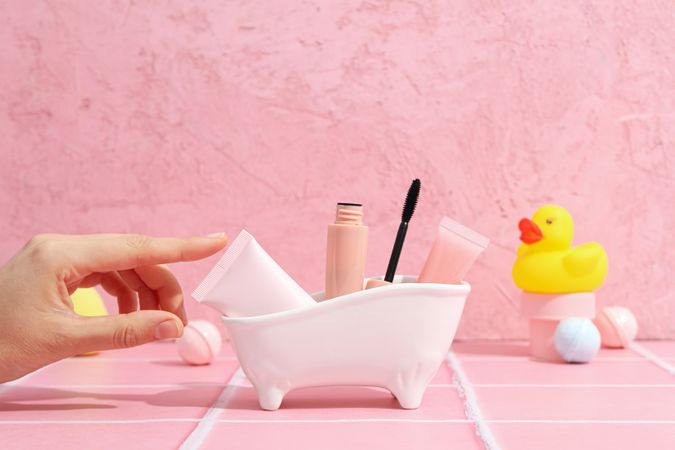 Concept of cosmetic and beauty care accessories