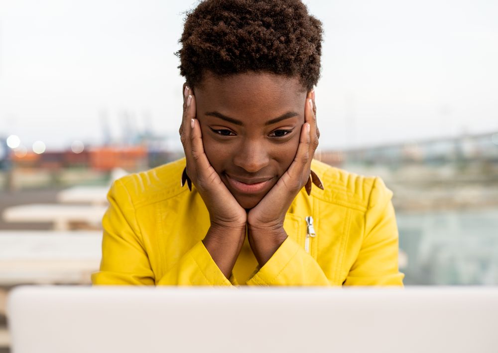 Female working on laptop at table