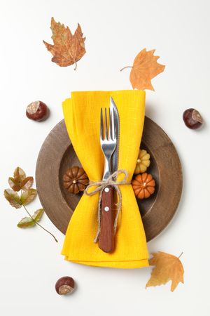 Fall season, autumn time, table setting for fall season