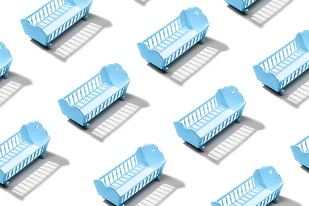 Blue Baby crib pattern