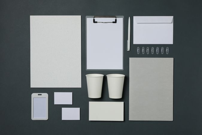 Mockup business brand template on light dark background, space for text