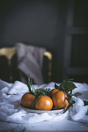 Mandarins on a plate