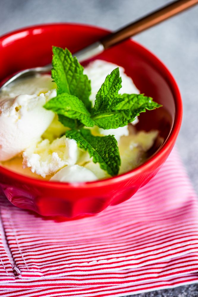 Dessert of vanilla ice cream