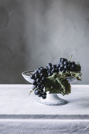 Bunch of grapes on plate