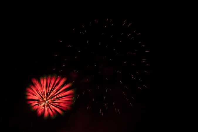 Bright fireworks on night sky