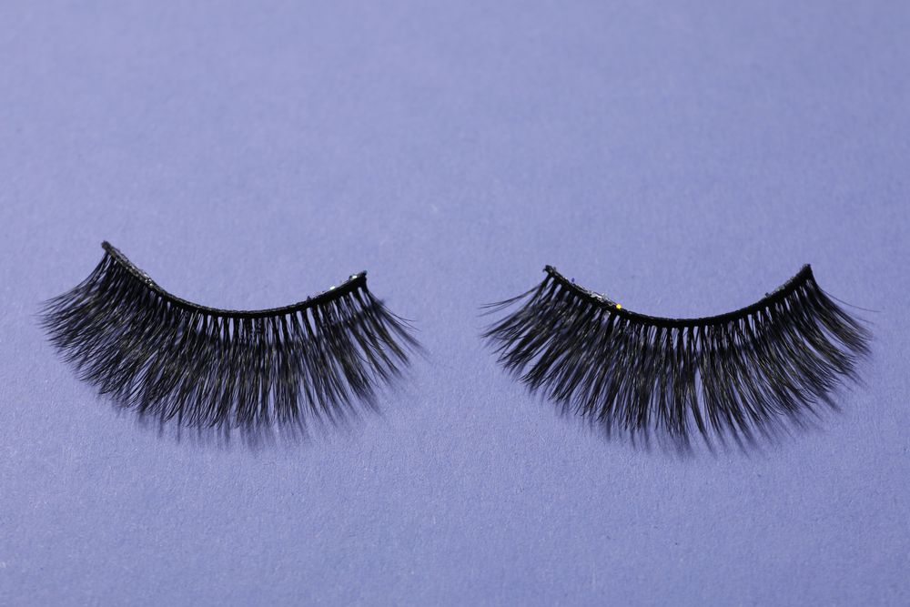 False eyelashes, concept of different makeup accessories