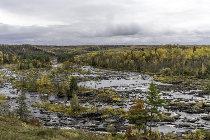 The St. Louis River and fall foliage in Jay Cooke State Park, Minnesota