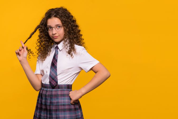 Girl twirling her hair
