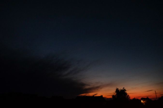 Dark sky at sunset