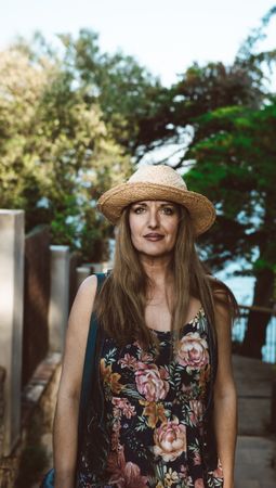 Woman in summer dress