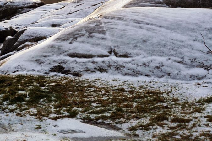 Scenic mountain slopes covered with snow