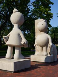 Tom Otterness's 2012 "Creation Myth" outside the Memorial Art Gallery Rochester, New York