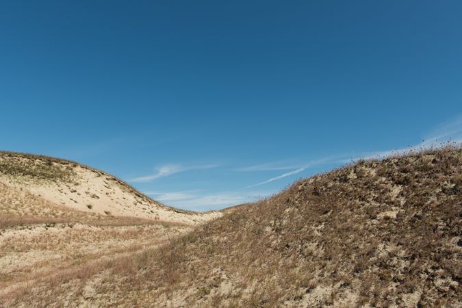 beautiful valley landscape on a sunny day with blue sky